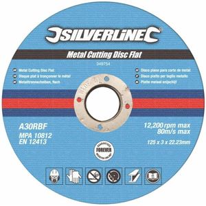 Silverline Platte Metaal Snijschijve - 10 Pak 125 X 3 X 22,23 Mm