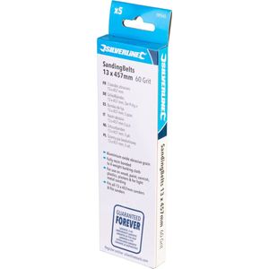 Silverline - Schleifbänder, 13 x 457 mm, 5er-Pckg. 60er-Körnung