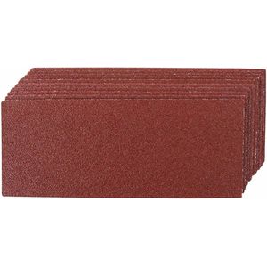 YoiYee 120 korrel muisschuurblad, 4 gaten klittenband bevestiging schuurpapier, achterkant schuurpapier, 2 vervangende tips, voor Black and Decker Detail Palm Sander, 140 x 95 mm, rood, 10 stuks