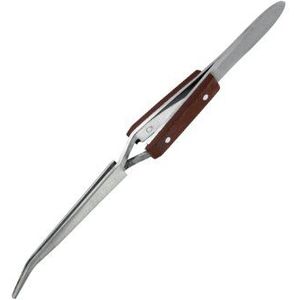 Modelcraft Jeweltool Gebogen Fibre Grip Pincet, Zilver