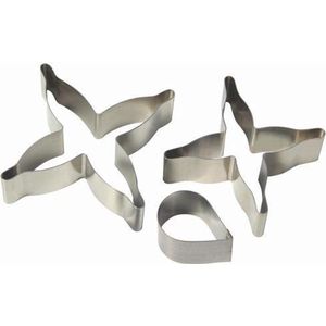 PME FU177 Fuchsienbloesem-uitsteker van roestvrij staal, assortiment, 3-delig, zilver, 4 x 1,2 x 3,8 cm