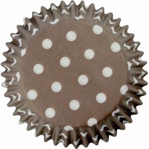 PME Cupcakevormpjes Polka Dots Brown pk/60