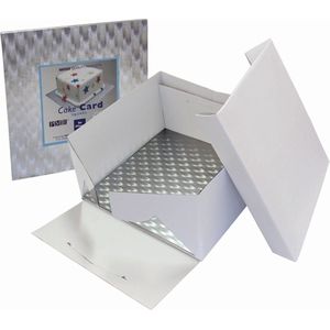 PME BCS878 - Vierkante taartkaart en taartdoos, 35 cm, wit