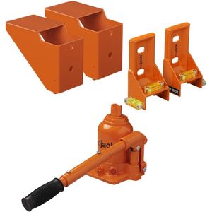 Purple Line Hydraulische caravankrik - Tandemas - Waterpas - Max. belasting 2000 kg - Staal