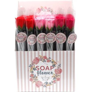 Zeep Bloemen - Small Roos - Rood & Roze 3 stuks - 30x3cm