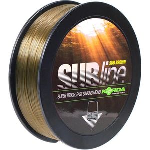 Korda Subline Ultra Tough Fast Sinking Brown (1000m) Maat : 15lb - 0.40mm (6.8 kilo)