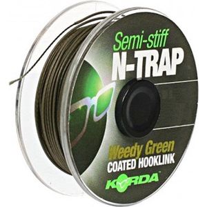 Korda N-Trap Semi-Stiff coated Hooklink Weedy Green (20m) Maat : 20lb - 9.1kg