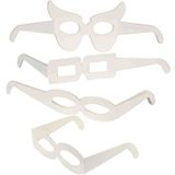 Kartonnen Brillen - Wit - Set van 16 Stuks - 3 Modellen