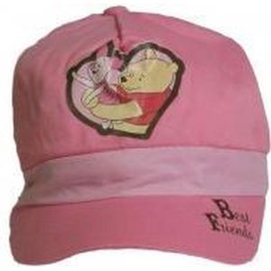 zonnehoedje - baseballcap - Winnie the Pooh - roze - maat 6 tot 8 jaar