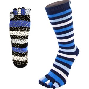 TOETOE Yoga & Pilates Grip Mid-Calf teensokken - Zwart/Blauw/Grijs - 40-43