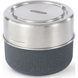 black+blum Lunchbox, (3 tlg.), spülmaschinengeeignet, mit Edelstahldeckel und Silikonschutzaufleger