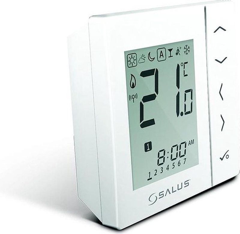 Rumtermostat Salus trådløs 230V hvid VS10WRF