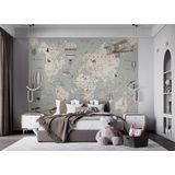 Walltastic Map of the World behang muurschildering, FSC papier, multi, 8ft hoog x 3 m breed, 1 maat, veelkleurig