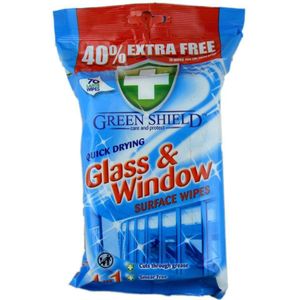 Green Shield Glas- & Venster Schoonmaak Doekjes 70 Stuks