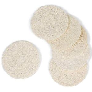 Eco Bath London Natuurlijke Loofah gezicht exfoliërende scrubber pads - Facial Pad Scrubber, 6 stuks - gezicht exfoliator pad, gezichtsscrubber, exfoliërende gezichtsspons voor een gladde en stralende
