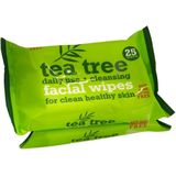 Tea Tree - Cleansing Facial Wipes - 2 x 25 stuks - Gezichtsreinigingsdoekjes