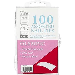 THE EDGE Olympische nageltips verschillende maten 1-10 (100 stuks) - sterke nageltips