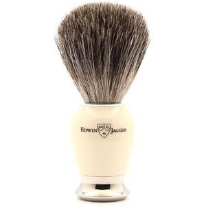 Edwin Jagger 81SB587AMZ Imitatie Ivory Pure Badger Klassieke Scheerkwast met Voet voor Scheercrème of Zeep Voor Mannen En Vrouwen (Ivoor)