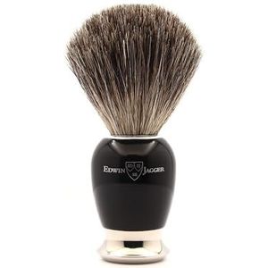 Edwin Jagger 81SB586AMZ Imitatie Ebbenhout & Nikkel Classic Pure Badger Scheerkwast voor Scheercrème of Zeep voor Mannen (Zwart)