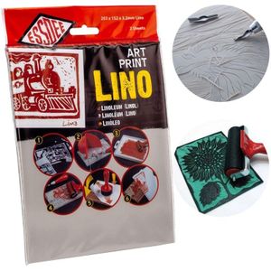 ESSDEE Lino 3,2/L3 printerblok 200 x 150 x 3,2 mm Pk2, linoleum, grijs, 203 x 152