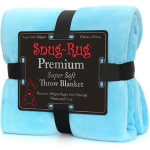 Snug Rug Premium - Deken - Scuba Blauw - 150x 200cm - Fleece Plaid - TV Deken