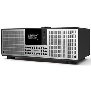 Revo SuperSystem Internet/DAB+ Radio (Stereo Sound, Internet/DAB+/DAB/FM, Spotify, WLAN, LAN, Aux In,Line-Out, Hoofdtelefoonuitgang, incl. voeding) matzwart-zilver