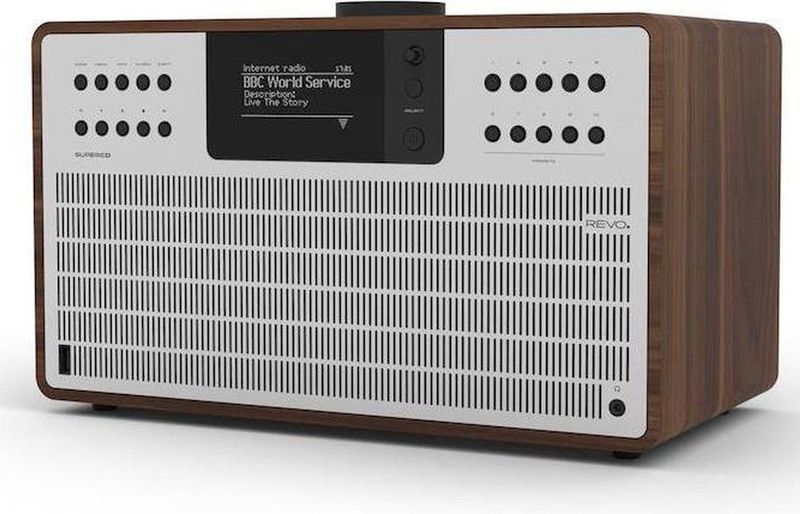 Revo - SuperCD - CD-speler - Walnoot/Zilver - Bluetooth AptX - USB