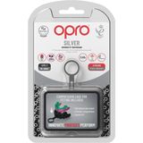 OPRO Silver Level Sport-mondbescherming voor volwassenen en jongeren, revolutionaire bevestigingstechnologie, voor hockey, rugby, boksen en andere contact- en vechtsporten (roze/groen, volwassenen)