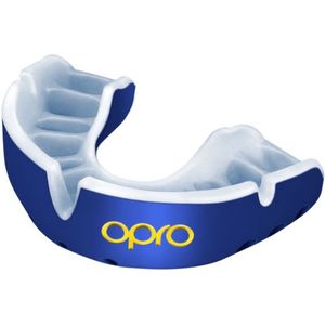 Opro Gold Level mondbeschermers voor volwassenen en jongeren, met revolutionaire aanpassingstechnologie voor boksen, lacrosse, MMA, vechtsport, hockey en alle contactsporten (blauw