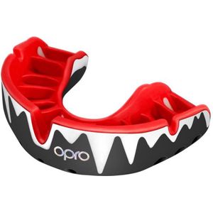 OPRO Platinum-mondbescherming, volwassenen en kinderen, met revolutionaire montagetechnologie voor boksen, voetbal, MMA, vechtsporten, hockey en alle contactsporten (zwart/wit/rood, volwassene)