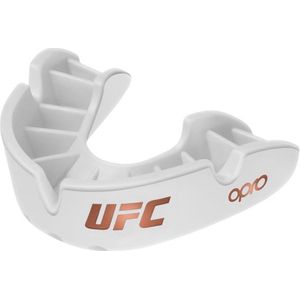 Opro UFC Sport mondbescherming voor volwassenen en junioren met tas en bevestigingsvoorziening, tandvleesschild voor kinderen voor UFC, MMA, boksen, BJJ en andere vechtsporten (wit, jeugd)