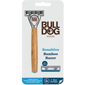 Bulldog scheerapparaat, bamboe, gevoelige huid, 2 up