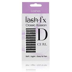 Lash FX D Curl Russisch volume, 0,07 mm, lichtgewicht valse wimpers, gemakkelijk te waaieren en volledig volume te creëren - 13 mm