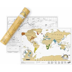 Scratch Map Travel Map - gepersonaliseerde reisposter in wereldformaat van de kraskaarten, gemaakt in Groot-Brittannië