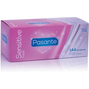 Pasante Feel (Sensitive), gevoelsechte condooms, extra dun en vochtig, voor intensief gevoel, 1 x 144 stuks (verpakking van 144 stuks)