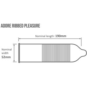 Pasante Adore Ribbed Pleasure condooms 144 st