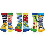 UNITED ODD SOCKS - Sockasaurus - Huissokken - 6 Paar - Geschenkdoos