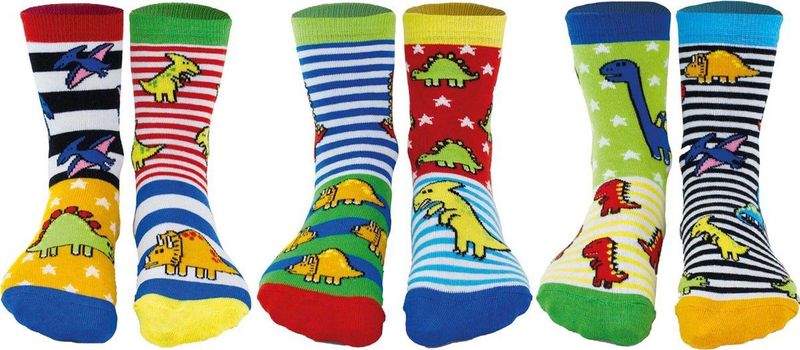 UNITED ODD SOCKS - Sockasaurus - Huissokken - 6 Paar - Geschenkdoos