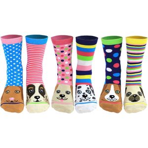 United Oddsocks - Pawsome - Enkelsokken - Veelkleurig - Doos van 6