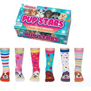 United Oddsocks - Pup Stars - Sokken - Meerkleurig - 6 Mix & Match