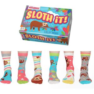 ODD SOCKS Damessokken Sloth It - Multipack Mismatched verschillende sokken - maat 37-42 - Cadeau doos