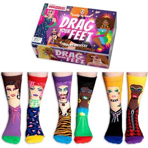 Oddsocks Drag Queen - Drag Your Feet Sokken - Mismatched (dus verschillende) PRIDE sokken -maat 38/44