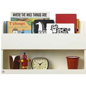 Tidy Books® Nachtkastje voor Stapelbed (Age 6-99) De enige echte Bunk Bed Buddy™, Hoogslaper, Kajuitbed. Houten, Hangende Boekenkast, Gebroken wit, 33 x 53 x 12 cm, Milieuvriendelijk, Handgemaakt.