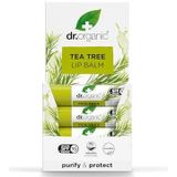 Dr. Organic Tea Tree lippenbalsem, hydraterend, SPF 15, heren, dames, natuurlijk, vegetarisch, dierproefvrij, vrij van parabenen en SLS, gerecycled en recyclebaar, biologisch, 5,7 ml