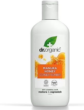 DR ORGANIC Manuka Honey Conditioner, herstellend, droog haar, heren, dames, natuurlijk, vegetarisch, dierproefvrij, parabenen en SLS-vrij, biologisch, 265 ml, verpakking kan variëren
