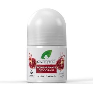 Dr Organic Pomegranate Deodorant, Aluminium Free, Mens, Womens, Natural, Vegan, Cruelty-Free, Paraben & SLS-Free, Recycled & Recyclable, Certified Organic, 50ml, Packaging may vary