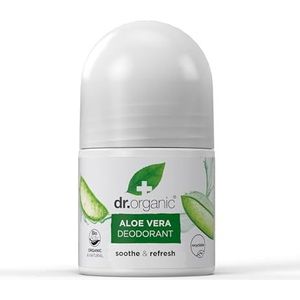DR ORGANIC Aloë Vera deodorant, aluminiumvrij, heren, dames, natuurlijk, veganistisch, dierproefvrij, parabenen- en SLS-vrij, biologisch, 50 ml, verpakking kan variëren