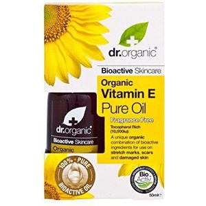 Dr Organic - Vitamine E - Pure Olie - 50ml - Natuurlijk - Veganistisch - Dierproefvrij - Gecertificeerd Biologisch