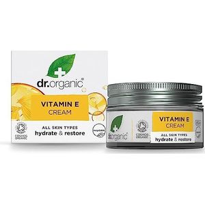 Dr Organic Vitamin E Cream, Hydrating, All Skin Types, Natural, Vegan, Cruelty-Free, Paraben & SLS-Free, Plastic Free, Recycled & Recyclable, Certified Organic, 50ml