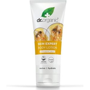 Dr Organic Skin Expert Lichaamslotion met Koninklijke Gelei, Hydraterend, Alle Huidtypen, Natuurlijk, Vegetarisch, Dierproefvrij, Zonder Parabenen & SLS, Gerecycled & Recyclebaar, Biologisch, 200ml